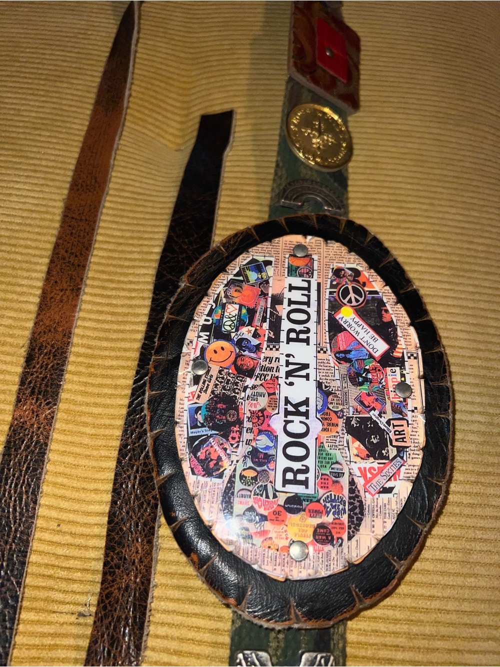 Leather accent belt